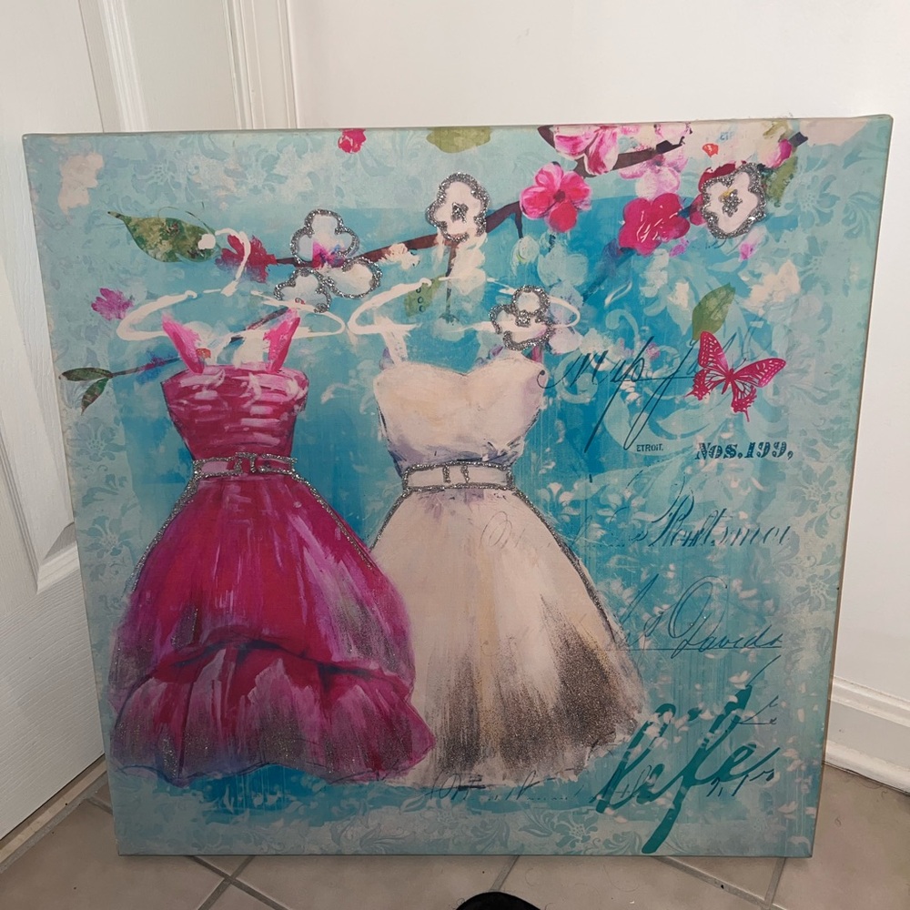 Floral Dress Canvas Art